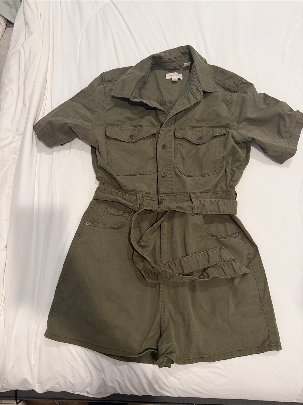 Universal Thread Olive Utility Tie-Waist Romper